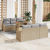 vidaXL Garten-Sofa-Set mit Kissen mit Kissen 7 pcs Beige und Grau