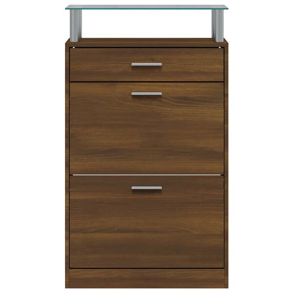 vidaXL Schuhschrank Braun Eichen-Optik 63x24x104 cm Holzwerkstoff