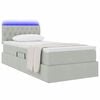 vidaXL Bett mit Stauraum und LED mit LED Hellgrau 90 x 200 cm Samt