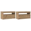 vidaXL TV-Schr&auml;nke mit LED-Leuchten 2 Stk. Artisan-Eiche Holzwerkstoff
