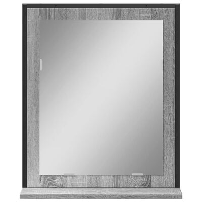 vidaXL Badspiegel mit Ablage Grau Sonoma 50x12x60 cm Holzwerkstoff