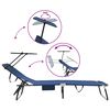 vidaXL Klappbare Sonnenliege mit Kissen Blau 56 x 190 x 81cm Stoff