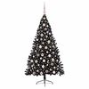 vidaXL K&uuml;nstlicher vorbeleuchteter Weihnachtsbaum Schwarz 180 cm PVC