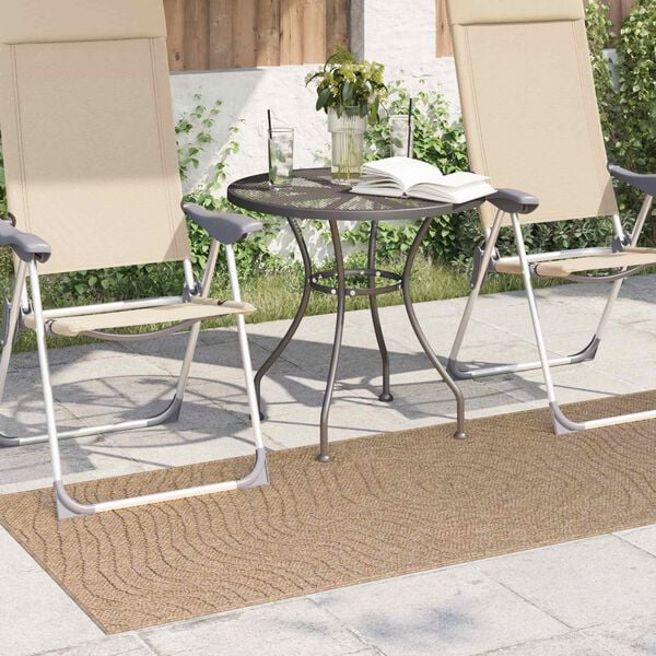 vidaXL Bereichsteppiche Moir&eacute; HUARTE Natur 150 x 80 cm Polyester