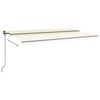 vidaXL Markise Manuell Einziehbar mit Pfosten 6x3 m Creme
