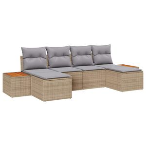 vidaXL Gartensofa-set 6 stk. Beige und Hellgrau Poly Rattan