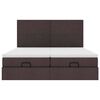 vidaXL Ottoman-Bett mit Matratzen Dunkelbraun 200x200 cm Stoff