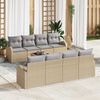 vidaXL Garten-Sofa-Set mit Kissen mit Speicher 9 pcs Beige und Grau