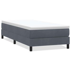 vidaXL Boxspringbett ohne Matratze Dunkelgrau 90x220 cm Samt