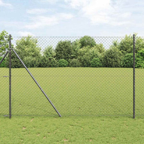 vidaXL Kettenzaun Grau 10 x 1,6 m Stahl