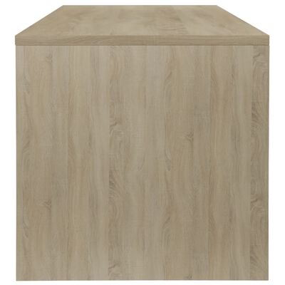 vidaXL Couchtisch Weiß und Sonoma-Eiche 100x40x40 cm Holzwerkstoff