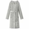 vidaXL Bademantel Hoodie Grau XXL Flanell