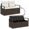 vidaXL Garten-Sofa-Set mit Kissen 7 pcs Braun und Creme Poly-Rattan