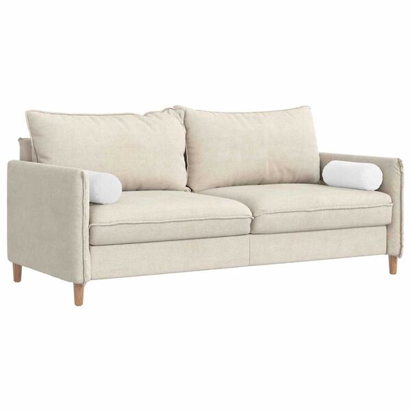 vidaXL Bolsterkissen 2 St&uuml;ck Wei&szlig; &Oslash; 15 x 40 cm Stoff