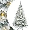 vidaXL K&uuml;nstlicher Weihnachtsbaum mit 300 LEDs Wei&szlig; 180 cm PE und PVC