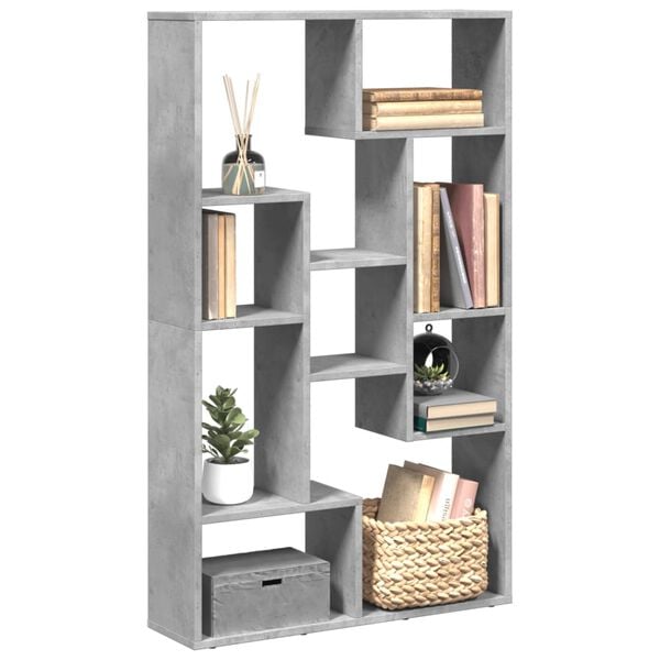 vidaXL Bücherregal Betongrau 72x20x120 cm Holzwerkstoff