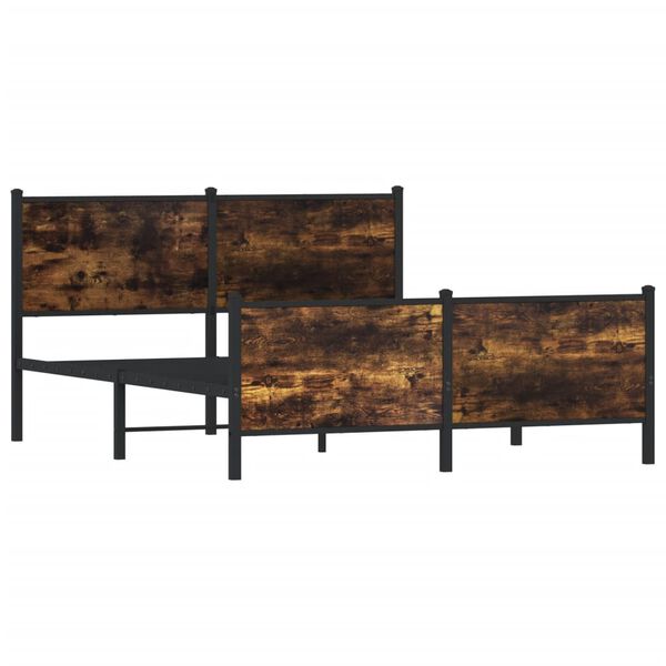 vidaXL Metallbett ohne Matratze R&auml;uchereiche 137x190 cm