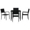 vidaXL Garten Essgruppe mit Kissen 5 pcs Schwarz Poly-Rattan