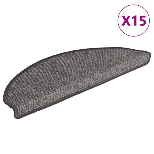 vidaXL Stufenmatten 15 Stk. 65x21x4 cm Beige und Grau Halbrund Groß