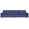 vidaXL Schlafsofa 2-Sitzer mit 2 Kissen Blau Stoff