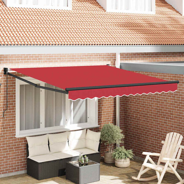 vidaXL Einziehbare Markise Rot 350 x 250 cm Polyester und Aluminium