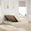 vidaXL Aufbewahrungsbett mit Matratze Creme 200 x 200 cm Polyester