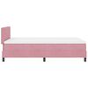 vidaXL LED Boxspringbett mit Matratze mit LED Rosa 120 x 190 cm Samt