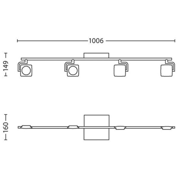 Philips myLiving Deckenstrahler Millennium 4x4,5 W Wei&szlig; 531943116