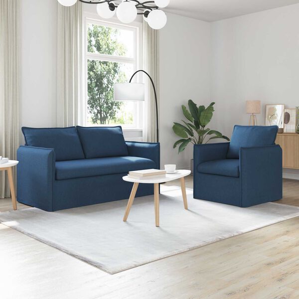 vidaXL Sofa 2 pcs Blau 196 x 82 x 85 cm Stoff