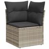 vidaXL 13-tlg. Garten-Sofagarnitur mit Kissen Hellgrau Poly Rattan