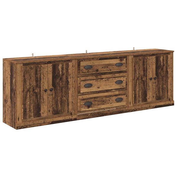 vidaXL Sideboards 3 pcs Altholz 70 x 35,5 x 67,5 cm Holzwerkstoff