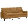 vidaXL 3-Sitzer-Sofa mit Zierkissen Braun 180 cm Samt
