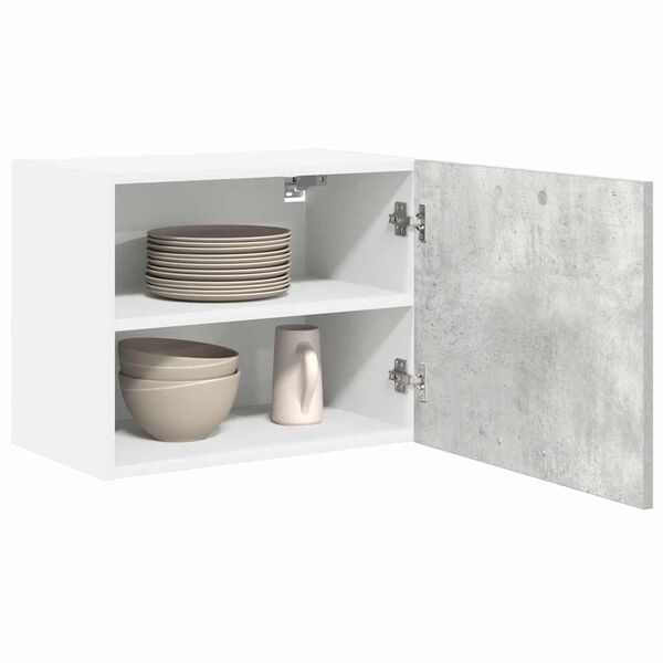 vidaXL H&auml;ngeschrank Betongrau und Wei&szlig; 50 x 31 x 40 cm Holzwerkstoff