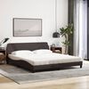 vidaXL Bett mit Matratze "Dover" Dunkelbraun 180x200 cm Stoff