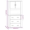 vidaXL Highboard Hochglanz-Wei&szlig; Holzwerkstoff