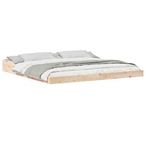 vidaXL Bettrahmen Braun 180 x 210 cm Massives Kiefernholz