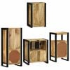vidaXL Badezimmerm&ouml;bel-Set mit Regal 4 pcs Braun Massives Mangoholz