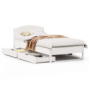 vidaXL Massivholzbett ohne Matratze Wei&szlig; 75x190 cm Kiefernholz