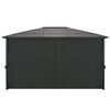 vidaXL Gartenpavillon mit Vorhang Aluminium 4&times;3&times;2,6 m Schwarz