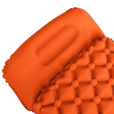 vidaXL Aufblasbare Isomatte mit Kissen 58x190 cm Orange