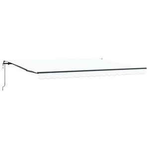 vidaXL Ausziehbare Markise Wei&szlig; 450 x 300 cm Stoff und Aluminium