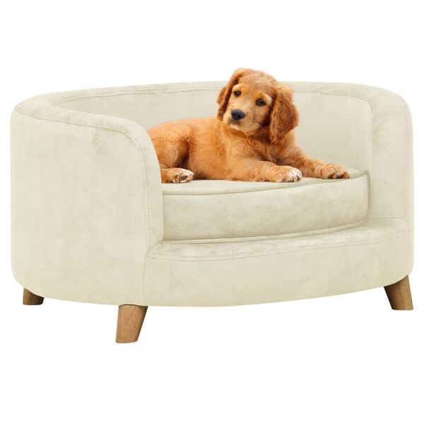 vidaXL Hundesofa Creme 69x69x36 cm Pl&uuml;sch