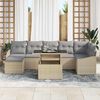 vidaXL Garten-Sofa-Set mit Kissen 8 pcs Beige und Hellgrau