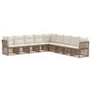 vidaXL Gartensofa-set 9 pcs Beige Poly-Rattan