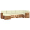 vidaXL Outdoor-Sofagarnitur 7 Stk. Natur und Creme