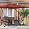 vidaXL Roma Parasol Rot 286 x 284 x 265 cm Aluminium und Polyester