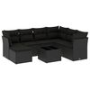 vidaXL 8-tlg. Garten-Sofagarnitur mit Kissen Schwarz Poly Rattan