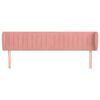 vidaXL Kopfteil mit Ohren Rosa 183x23x78/88 cm Samt