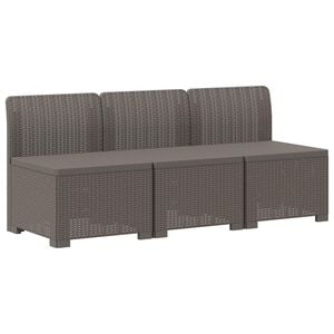 vidaXL 3-Sitzer Garten Sofa Rattan Look 3-Sitzer PP Hellgrau