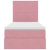 vidaXL Bett mit Stauraum und LED mit Matratze Rosa 90 x 190 cm Samt